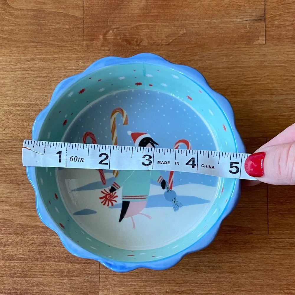 Anthropologie George & Viv Penguin Winter Christmas Ramekin NWOT